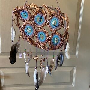 Handcrafted Dreamcatcher with Feathers and Beads